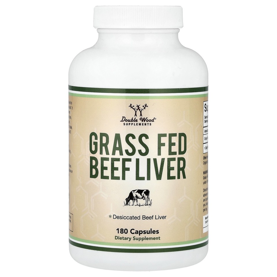 Grass Fed Beef Liver, 180 Capsules (500 mg per Capsule)
