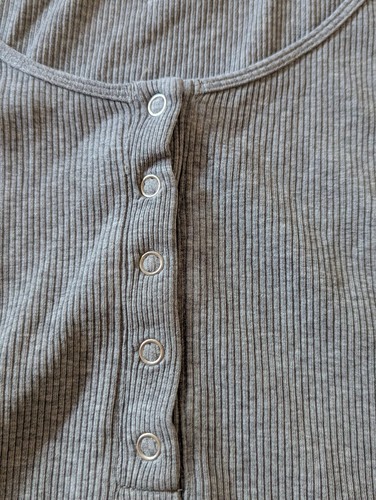 Gap Women's Sleeveless Vest Top Maternity Nursing Breastfeeding Grey XL Ribbed - Picture 5 of 9