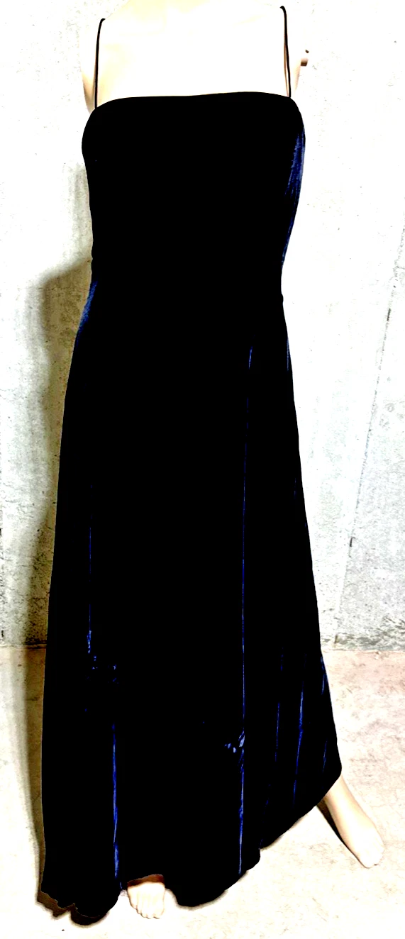 Giorgio Armani — Giorgio Armani Runway Velvet Strappy Back Black Long Gown Dress US 2 4 / IT 40