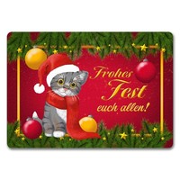 Frohes Fest Katze FußMatte In 35X50 Cm Ohne Rand Zu Weihnachten