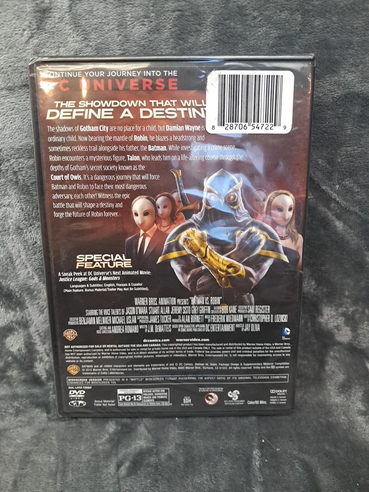 Batman vs Robin DVD 2015 DC Universe Original Movie NEW SEALED Foto 2 de 3