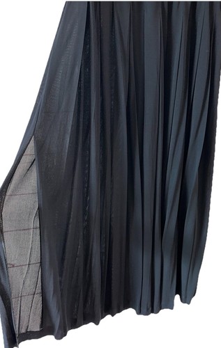 LE DALMAS Made In Italy Size 6 US Pleated Midi Skirt NWT Vintage Black - Picture 3 of 12
