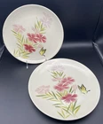 Red Wing Pottery 2123 Pink Lilac Spice Butterfly Dinner Plate 11" Lot 2 Vintage
