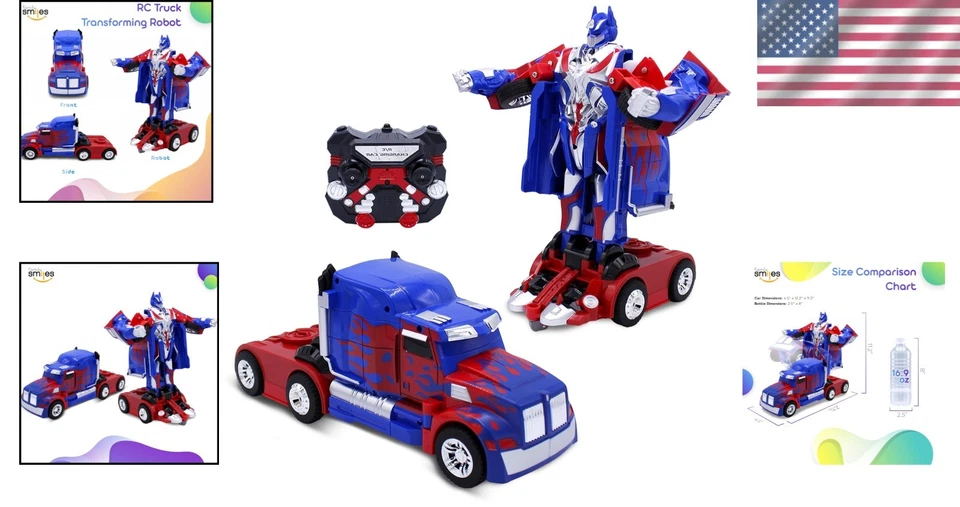 Transforming Robot RC Truck Toy Boys Gift | Blue | Ages 8-13 - Image 2 of 4