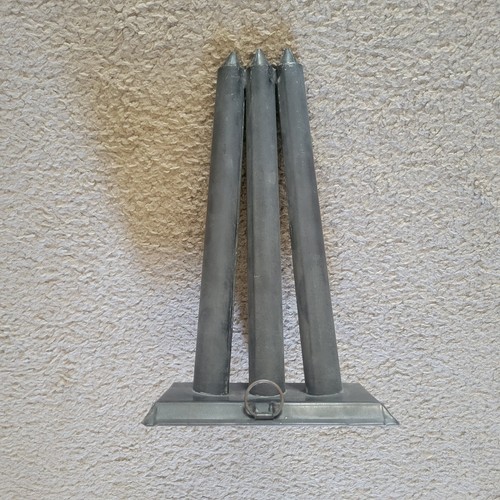 Antique Candle Mold Tapered Metal Tin 3 Tube Candle Making 9.5” Primitive - Picture 5 of 8