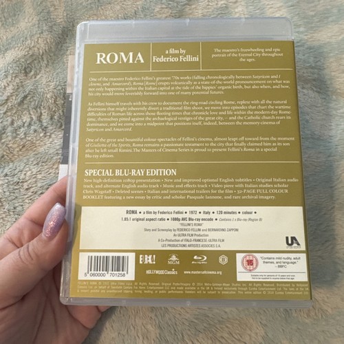 Roma Blu-ray Federico Fellini Eureka Masters Of Cinema Reg. B - Picture 2 of 6
