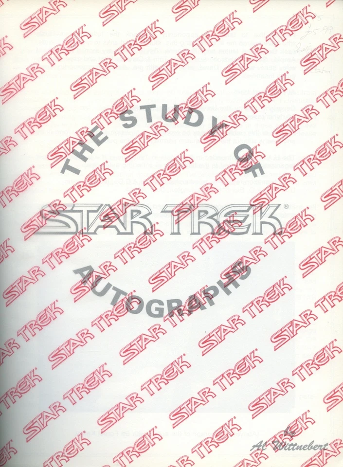 Study of STAR TREK Autographs Book by Al Wittenbert 1st Edition 1994 (VG+) Rare - Image 3 of 4