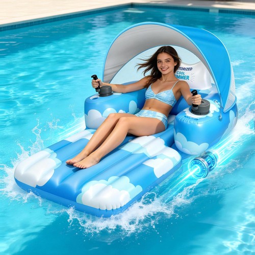 GIGIGO Motorized Pool Float for Adults, Electric Lounger with Dual Motors