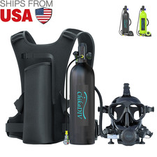 Professional 1.9L Diving Set, Scuba Tank Lung Tank Equipped with Full Face Mask