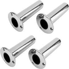 4 Pack Fishing Rod Holders with Drain Stainless Steel 316 Deluxe (90 Degree)