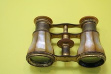 Antique brass and Mother of Pearl opera glasses late Victorian 