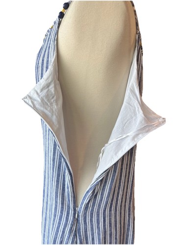 Calypso St Barth Maxi Tank Dress Blue Linen Blend XXL Beach Resort Cruise Boho - Picture 9 of 11