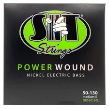 Power Wound Nickel Bass Guitar Strings (S.I.T.), 5-String Bass Medium 50-130,...