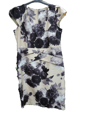 GR 18 Roman Originals Kleid creme/grau Blumen Brautmutter Anlass