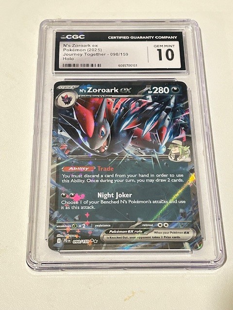 N's Zoroark ex 098/159 Sv09: Journey Together Holo Graded CGC GEM MINT 10