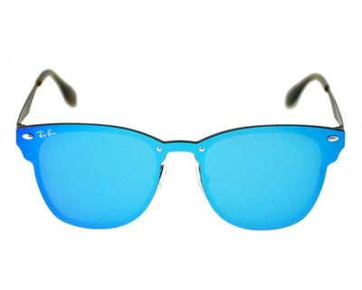 Ray-Ban Sunglasses RB3576N Blaze Clubmaster Black Frame Violet Blue Lens 47mm