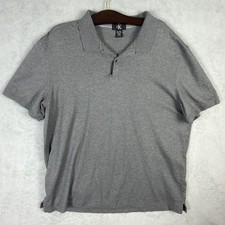 Calvin Klein Men's Gray 100 Cotton Short Sleeve Polo Shirt Size XL