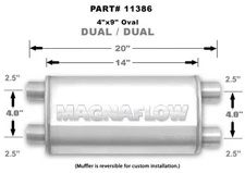 Magnaflow Universal Performance Exhaust Muffler 11386 Dual/Dual Straight Through