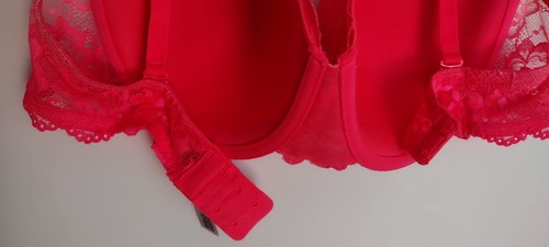 LA SENZA 38C LIGHTLY PADDED UNDERWIRE CONVERTIBLE STRAPS NEON CORAL FLORAL LACE - Picture 11 of 15