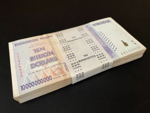 Zimbabwe 100 x 10 Billion Dollars 2008 - P- 85 - Bundle 100 PCS USED