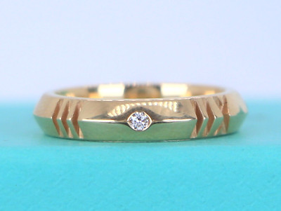 Tiffany & Co 18k Yellow Gold Atlas Roman Numeral Diamond X Narrow
