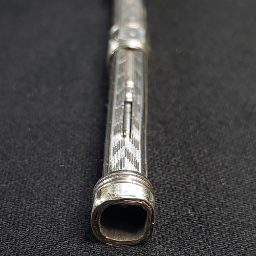 Victorian Engraved Square Barrel Propelling Mechanical Pencil Green Faceted Seal - Picture 7 of 19