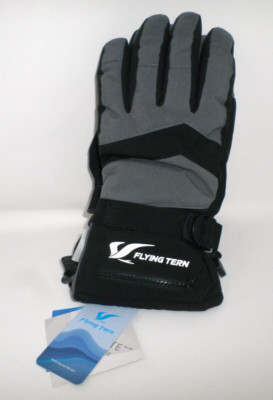 Flying Tern Gloves Gray and Black 3M Thinsulate Fan-Tex Waterproof NWT Large