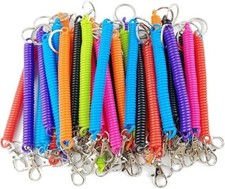 "14PCS Spiral Retractable Spring Coil Keychain Theftproof Anti-Lost Stretch Cord