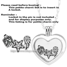 Authentic PANDORA Celestial 3 Set Petites Locket Charm 792020CZ