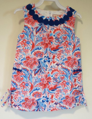 NWT Classic Whimsy Red White Blue Floral Dress Girl's Size 2T