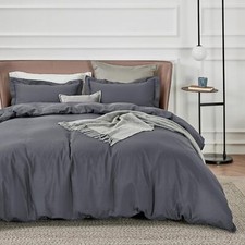 Dark Grey Duvet Cover Full Size - Soft Double Brushed Duvet Cover For Ki