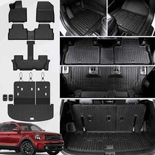 Floor & Cargo Mats with Backrest for Kia Telluride 2020-25, 7/8 Passenger🚗