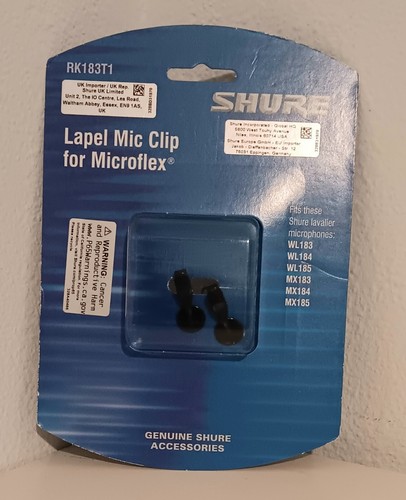Shure RK183T1 Lapel Mic Clip Microflex Microphone Holder Clips New In Package