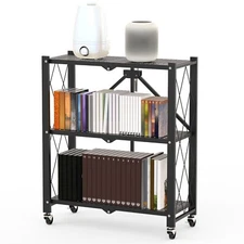 3-Tier Shelf Storage w/ Wheels Rolling Utility Heavy Duty Shelf Rack Organizer