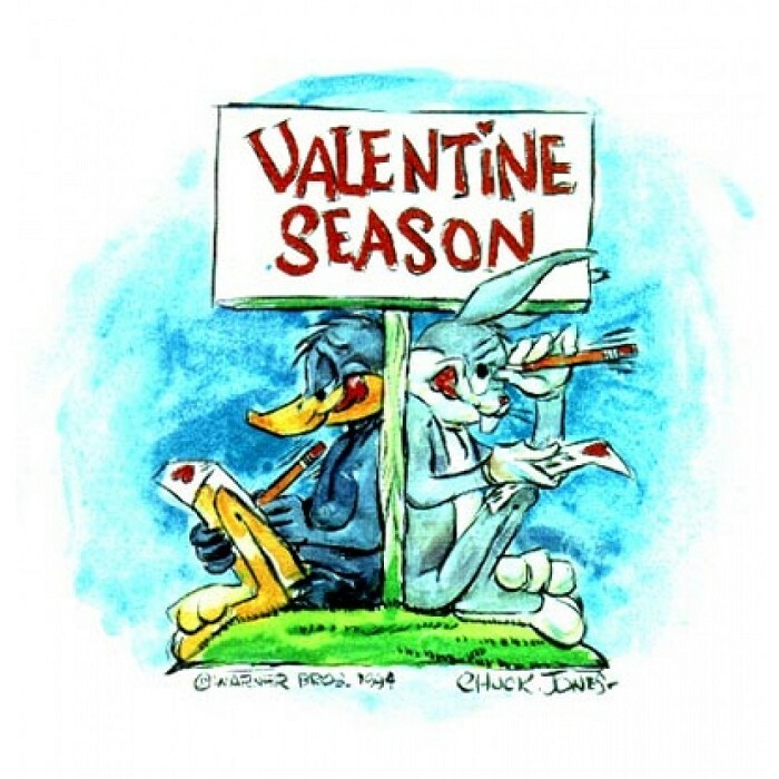 CHUCK JONES Valentines Season Bugs Daffy Warner Bros Paper Giclee Lt Ed of 250
