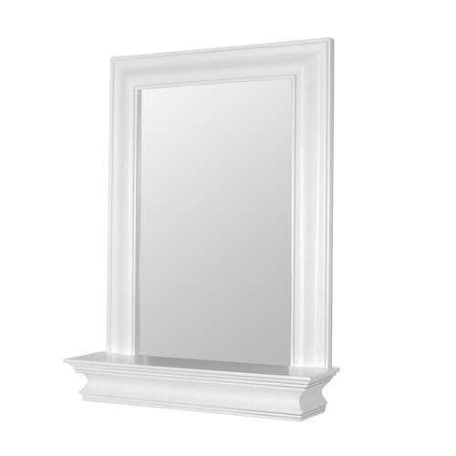 Teamson Home Stratford Wooden Wall Mirror with Storage Shelf, White - Picture 7 of 9