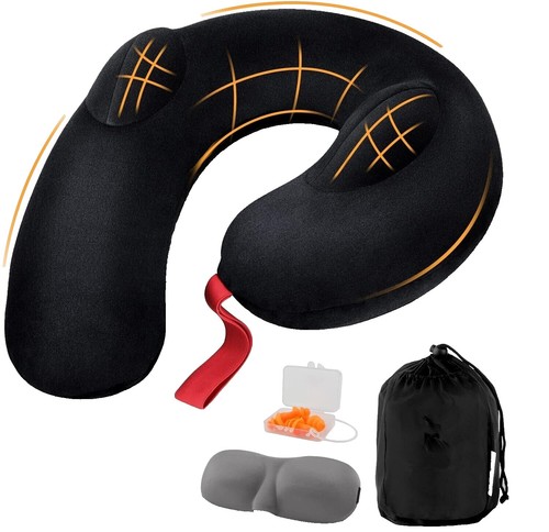 Cuscino da viaggio Twist in memory foam for supporto for collo, mento, lombare e gambe - Cuscini for il collo for dormire in aereo da viaggio - Cuscino pieghevole e regolabile