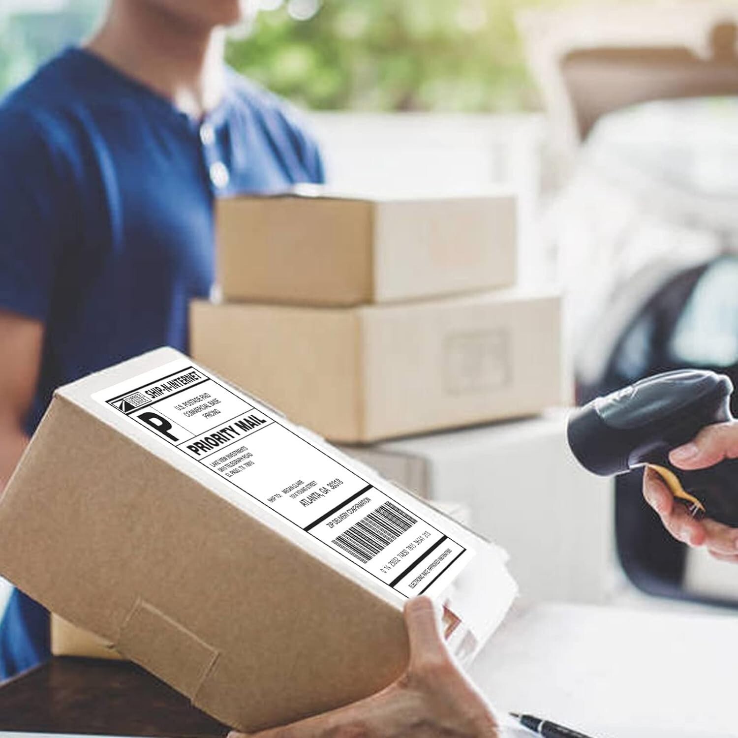 50 Shipping Mailing Labels 8.5x5.5 Half Sheet Rounded Self Adhesive 2 Per Sheet