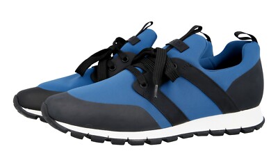PRADA Leichte Neopren Prax01 Sneaker Blau Grau Schwarz Weiss NEU