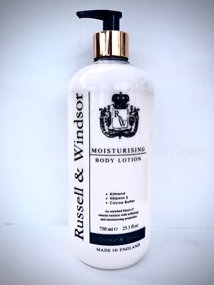 Russell & Windsor Moisturising Body Lotion Almond Vitamin E Cocoa Butter 750ml
