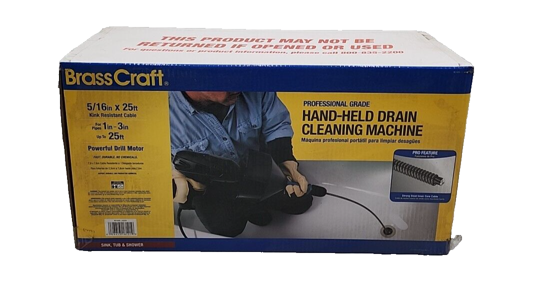 BRAND NEW Brass Craft Music Auger Handheld Drain Cleaning Machine Model