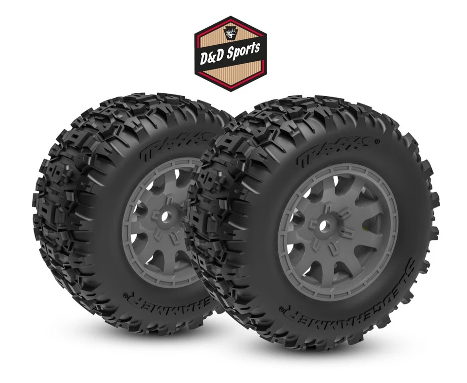 Traxxas 10771-GRAY - Tires & Wheels (Gray) Sledgehammer Tires (Mini MAX) - Image 1 of 1