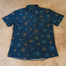 William Murray All Over Print Casual Button Down Golf Shirt Men's Size XL