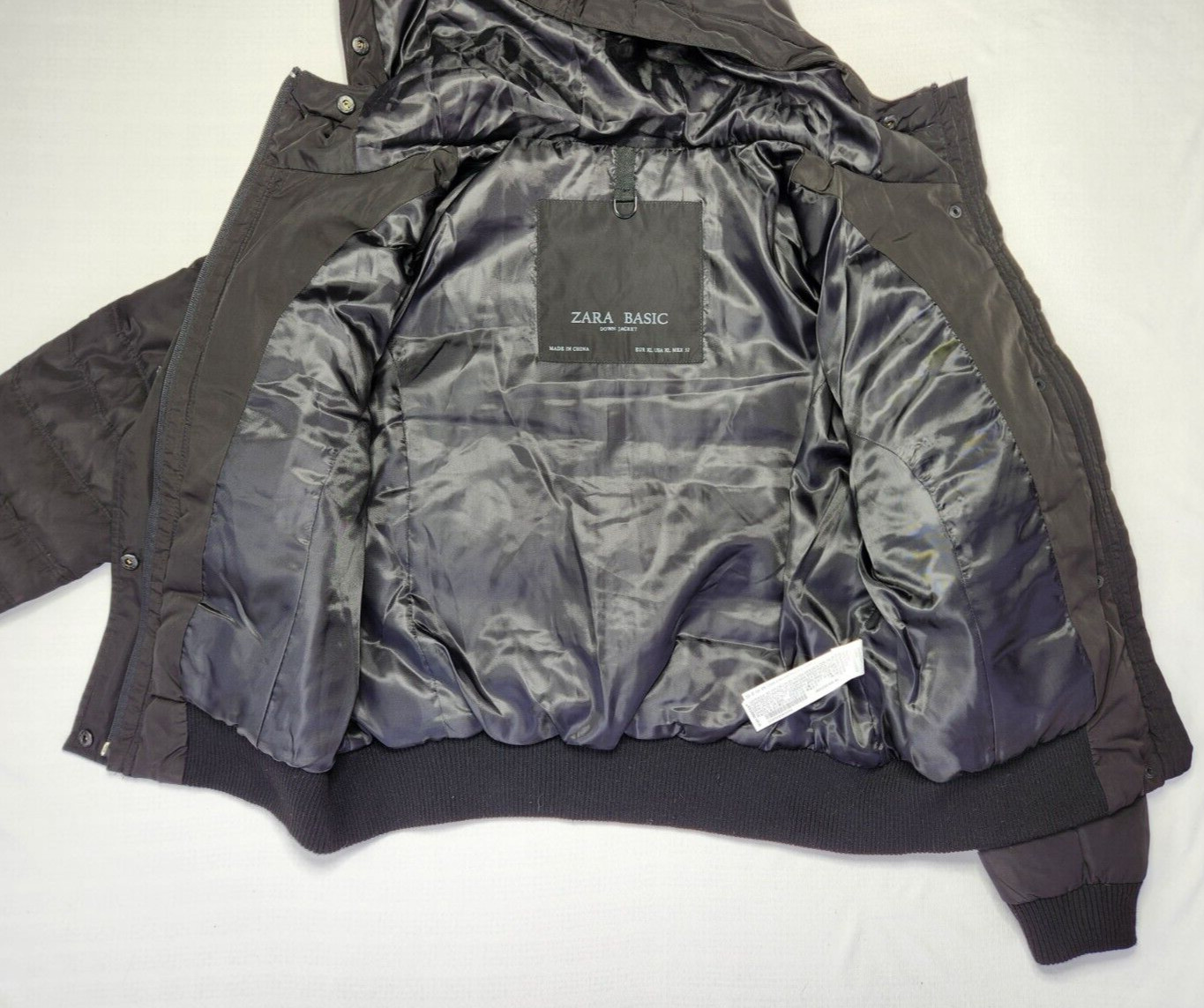 Zara Down Basic Jacket Down Filled Hooded Black S… - image 7