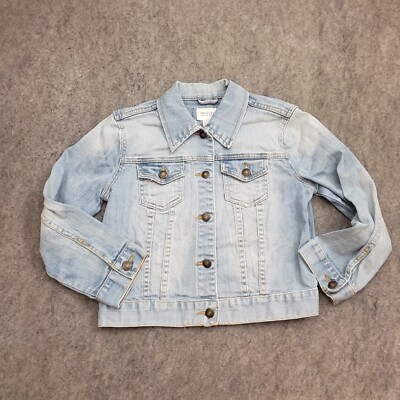 Forever 21 Jacket Womens Small Blue Denim Motorcycle Trucker Jean Coat  Ladies A1