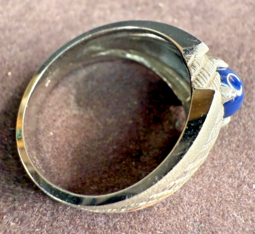 10K Weißgold blauer Stern Saphir ~ 1 Karat Ring - Größe 9 (insgesamt 5,8 Gramm) GETESTET - Bild 4 von 10