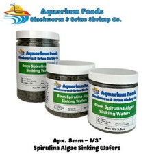 8mm-1/3" Mini Spirulina, Algae  Veggie Sinking Wafers, All Tropical Fish, JAR