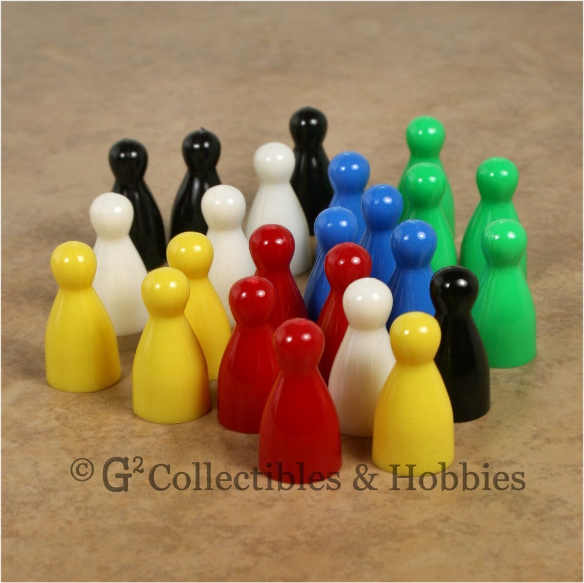 NEW Set of 24 Halma Pawns Board Game Playing Pieces 25mm Pawn - 6 Colors