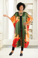 One Size Ashro Green Orange Gold Multi African Pride Rayan Duster Caftan