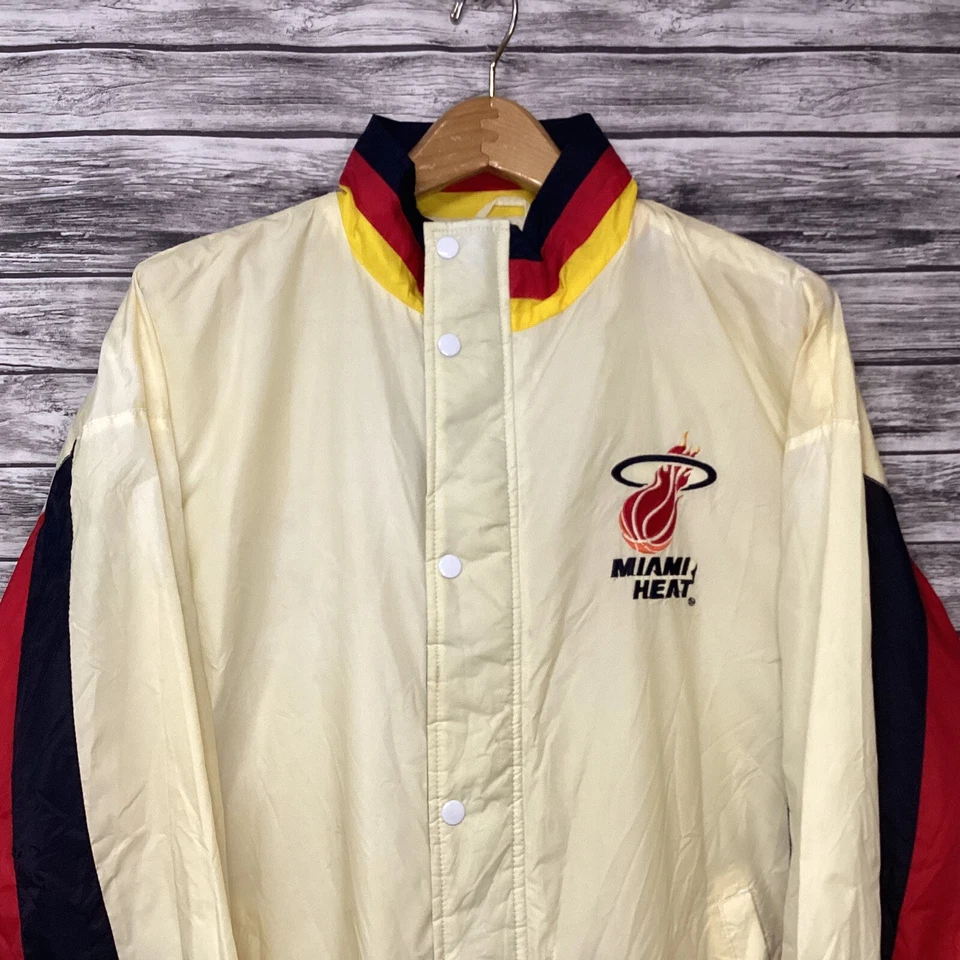 Vintage Miami Heat Jacket Mens XL White STARTER Windbreaker Warm Up NBA 90s Rare - Image 4 of 4
